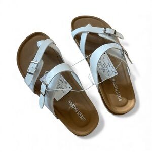 Steve Madden White and Brown Girl’s Sandals